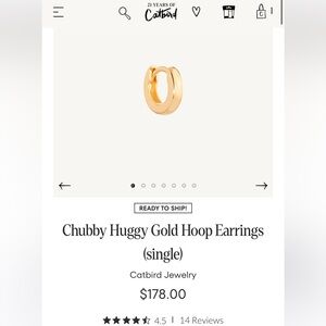 Catbird Chubby Huggie Hoop (Single)